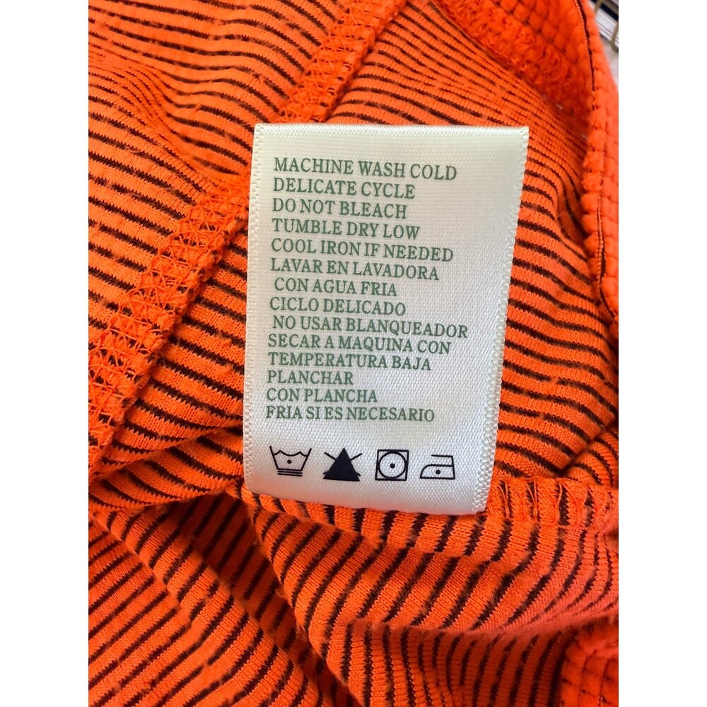 Tangerine XXL Orange Waffle Knit Quarter Zip Women's Pullover Athleisure Top - Picture 5 of 6